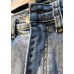 Modern Denim Blue Button Diamonds Tassel Cotton Shorts